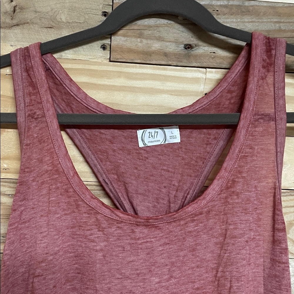 Maurices size Large Razor Back Sleeveless Soft and Stretchy Tank - Rose-Mauve - Picture 3 of 9